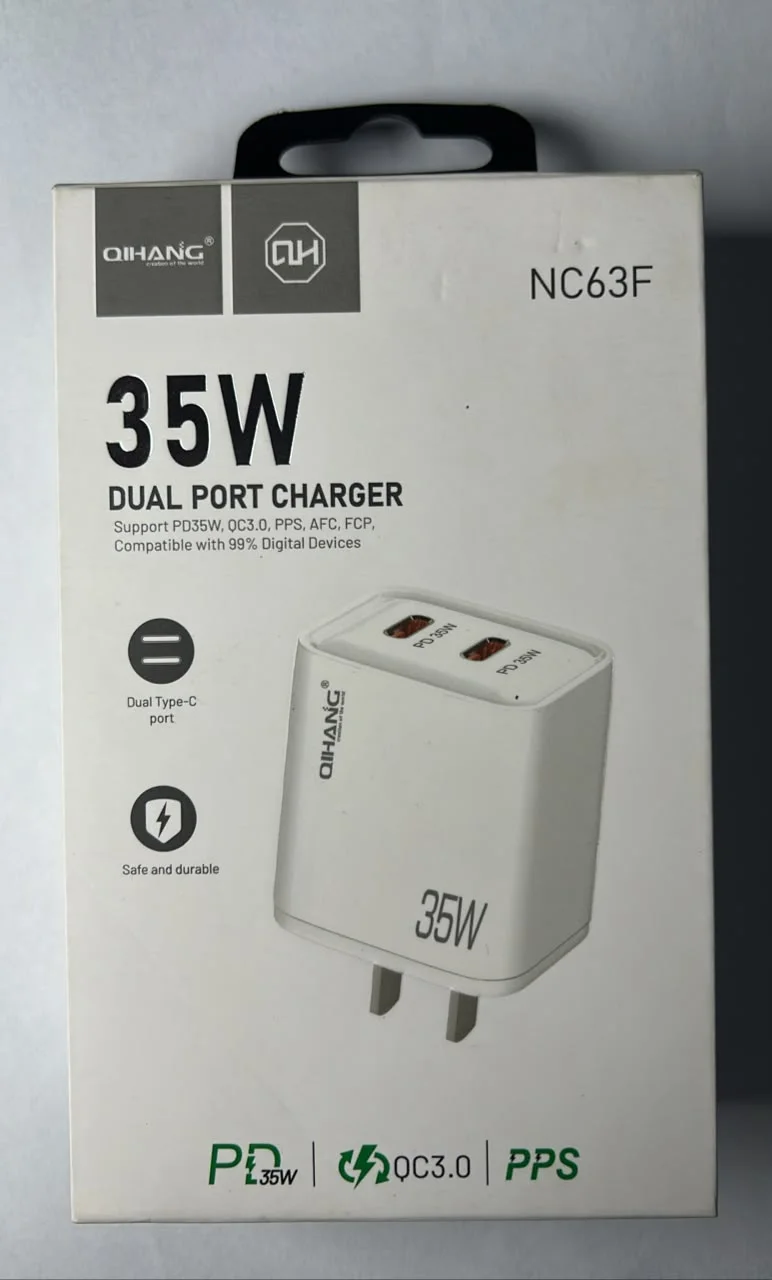 Cargador QIHANG NC63F 35W Dual USB-C PD PPS