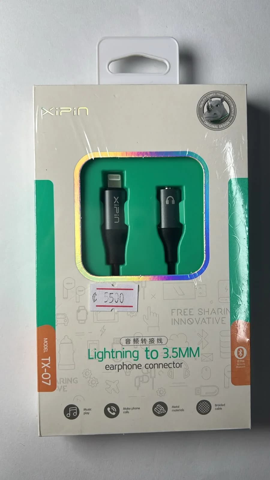 Adaptador Lightning a Jack 3.5 mm XiPin TX-07 para iPhone – Audio y Llamadas