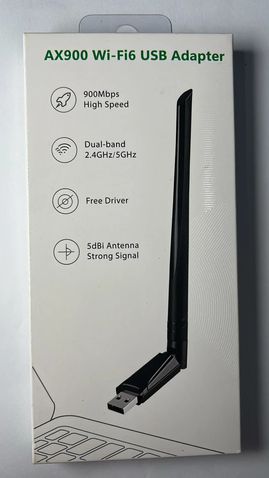 Adaptador WiFi 6 USB AX900 Doble Banda 900 Mbps con Antena de 5 dBi