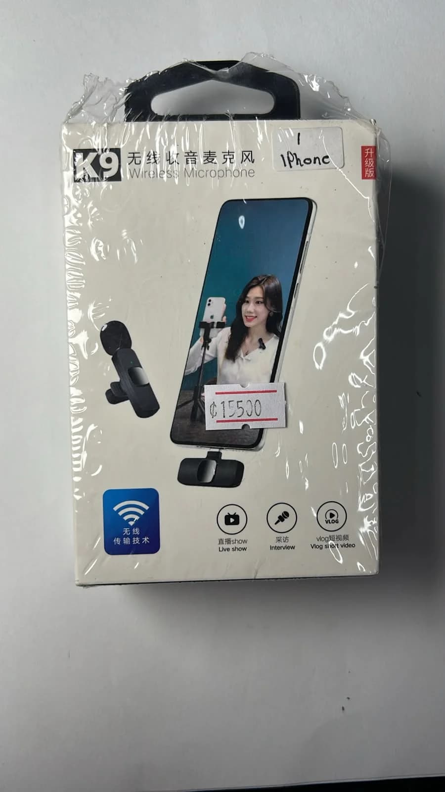 Micrófono Inalámbrico K9 para iPhone Lightning – Solapa para Videos y Grabaciones
