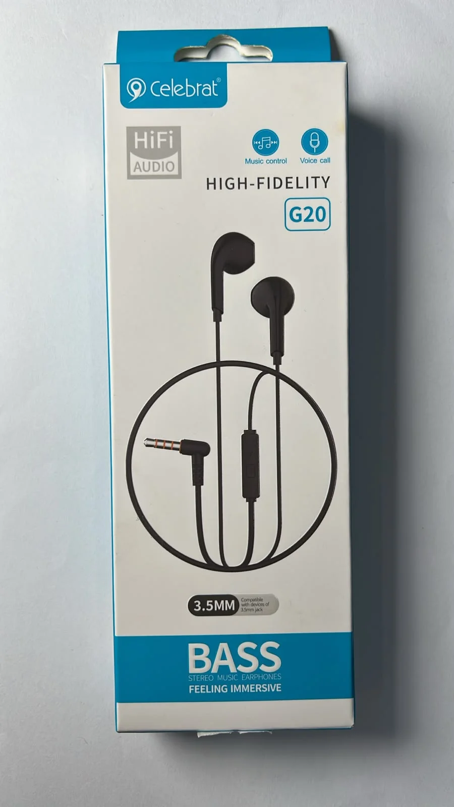 Audífonos Celebrat G20 HiFi con Micrófono y Conector 3.5 mm – Negro