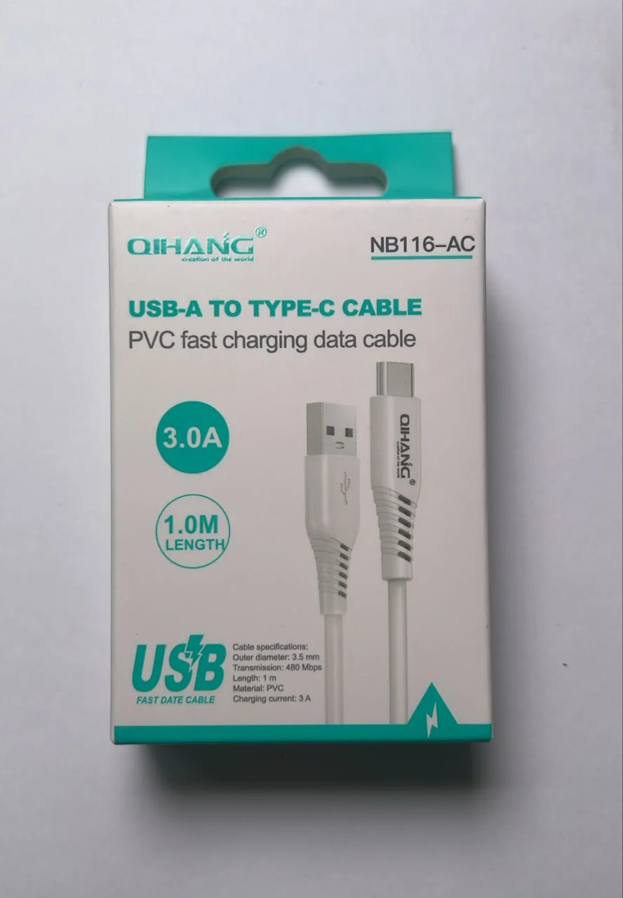 Cable USB-C QIHANG NB116-AC 3A 1 metro