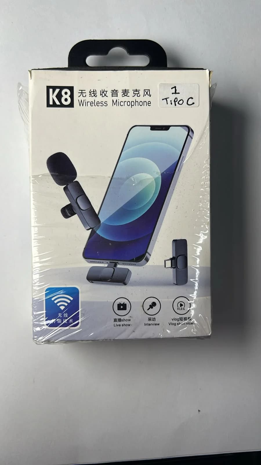 Micrófono Inalámbrico K8 Tipo C para Celular – Solapa para Videos y Grabaciones