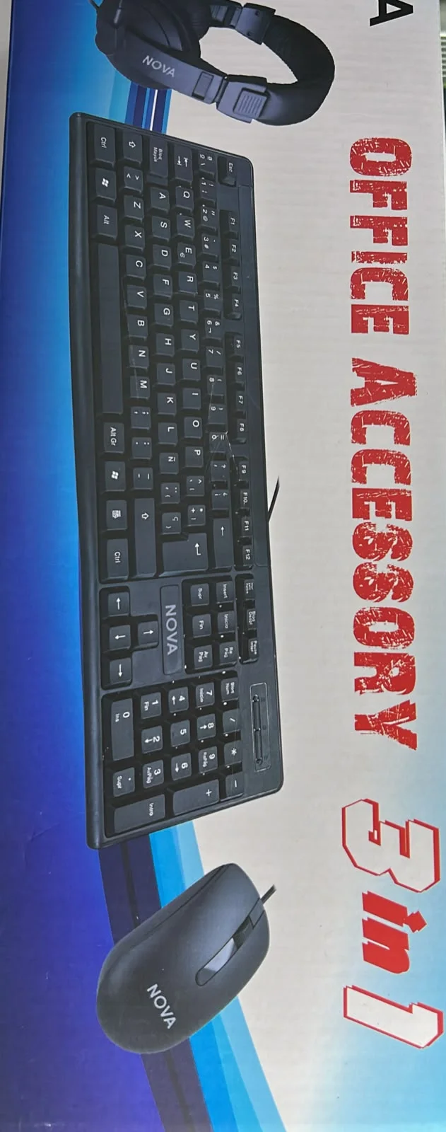 Combo NOVA 3 en 1 – Teclado, Mouse y Audífonos con Micrófono