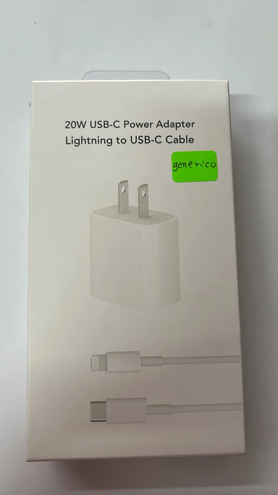 Cargador Genérico para iPhone 20W USB-C con Cable Lightning