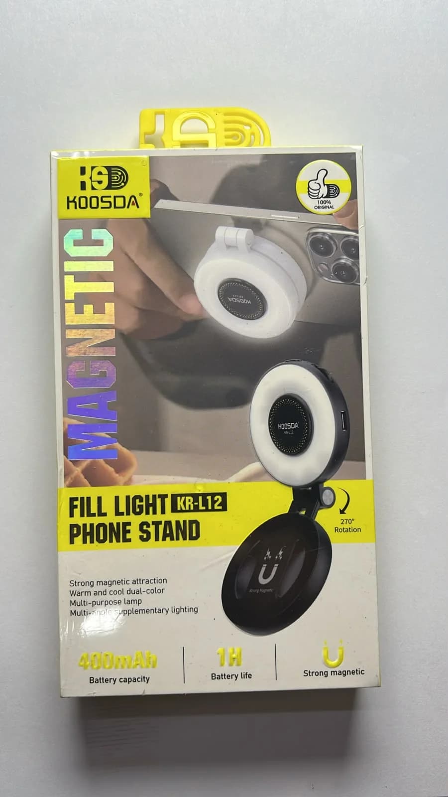 Luz LED Magnética KOOSDA KR-L12 para Celular – Aro de Luz Recargable para Fotos y Videos