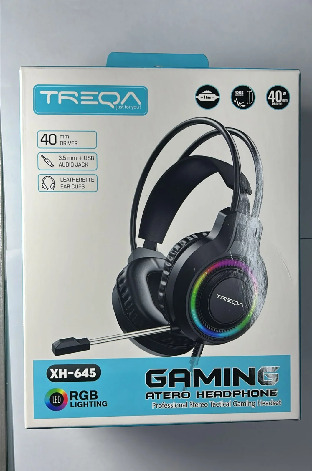 Audífonos Gamer TREQA XH-645 con Micrófono, Iluminación RGB y Conexión 3.5 mm + USB