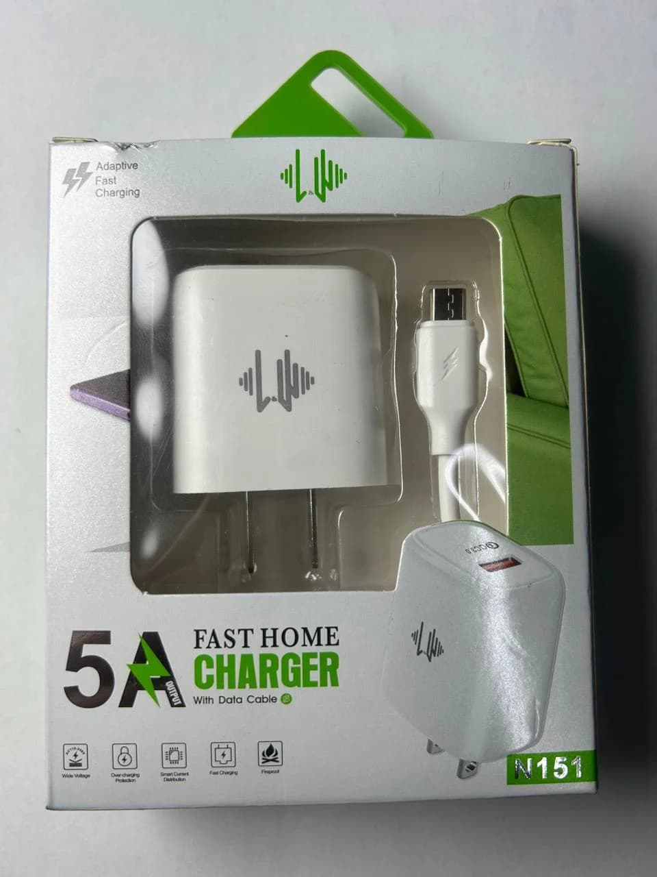 Cargador L&U N151 Fast Home Charger 5A con Cable Micro USB