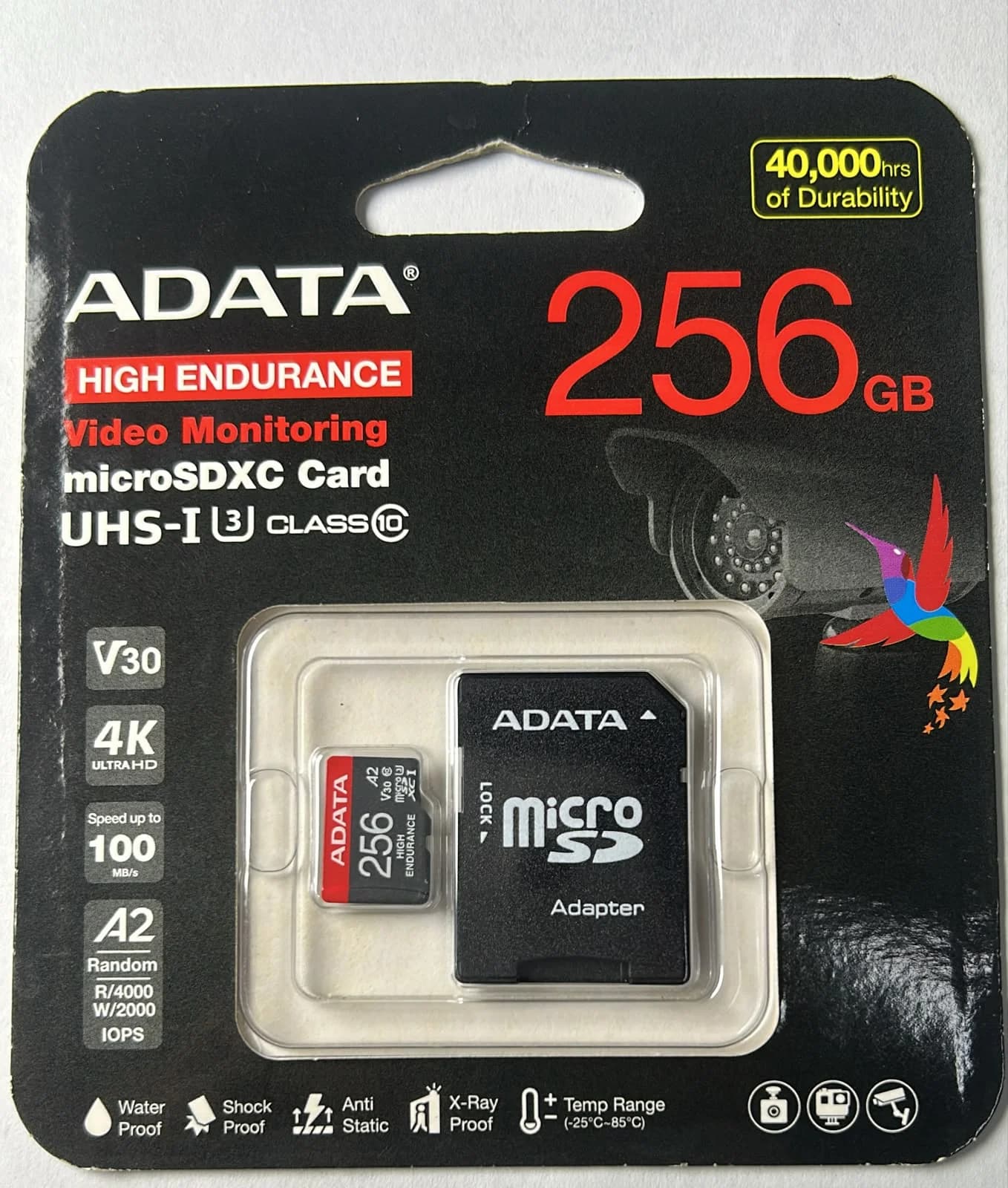 Memoria MicroSD ADATA High Endurance 256GB V30 U3 A2