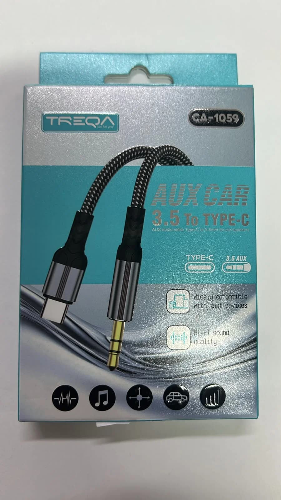 Cable Auxiliar TREQA CA-1059 USB-C a Jack 3.5 mm