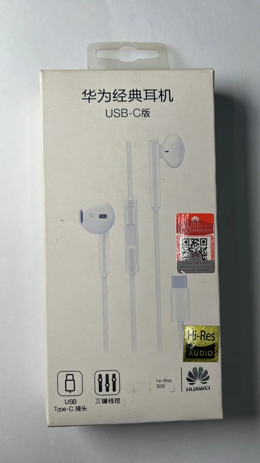 Audífonos Huawei Clásicos USB-C con Micrófono y Control de Volumen – Blanco