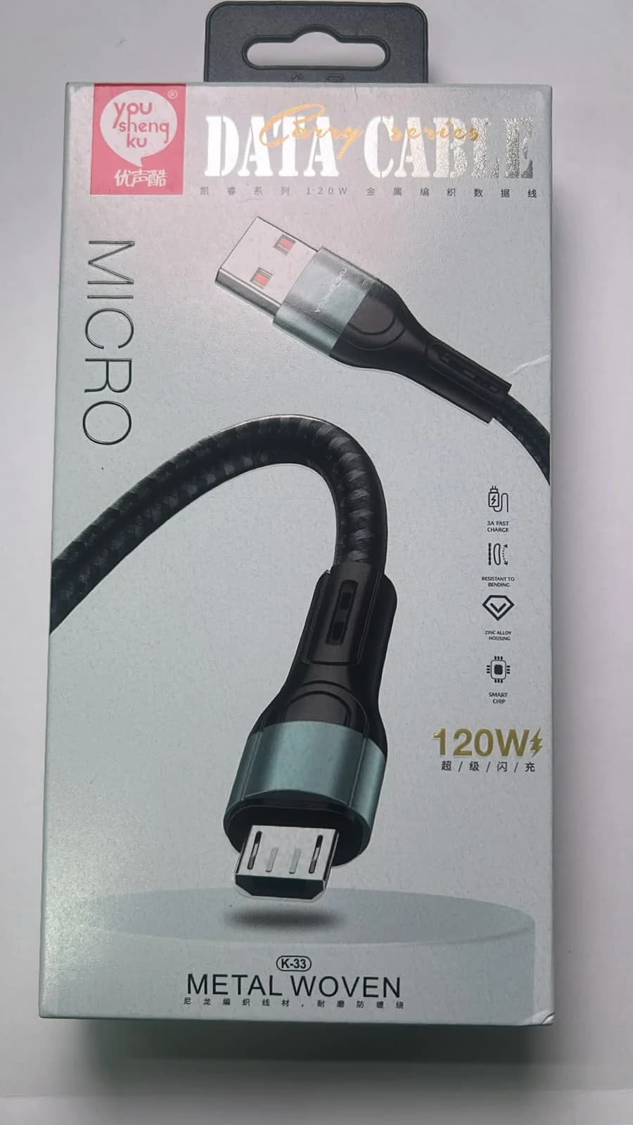 Cable Micro USB You Sheng Ku K-33 3A
