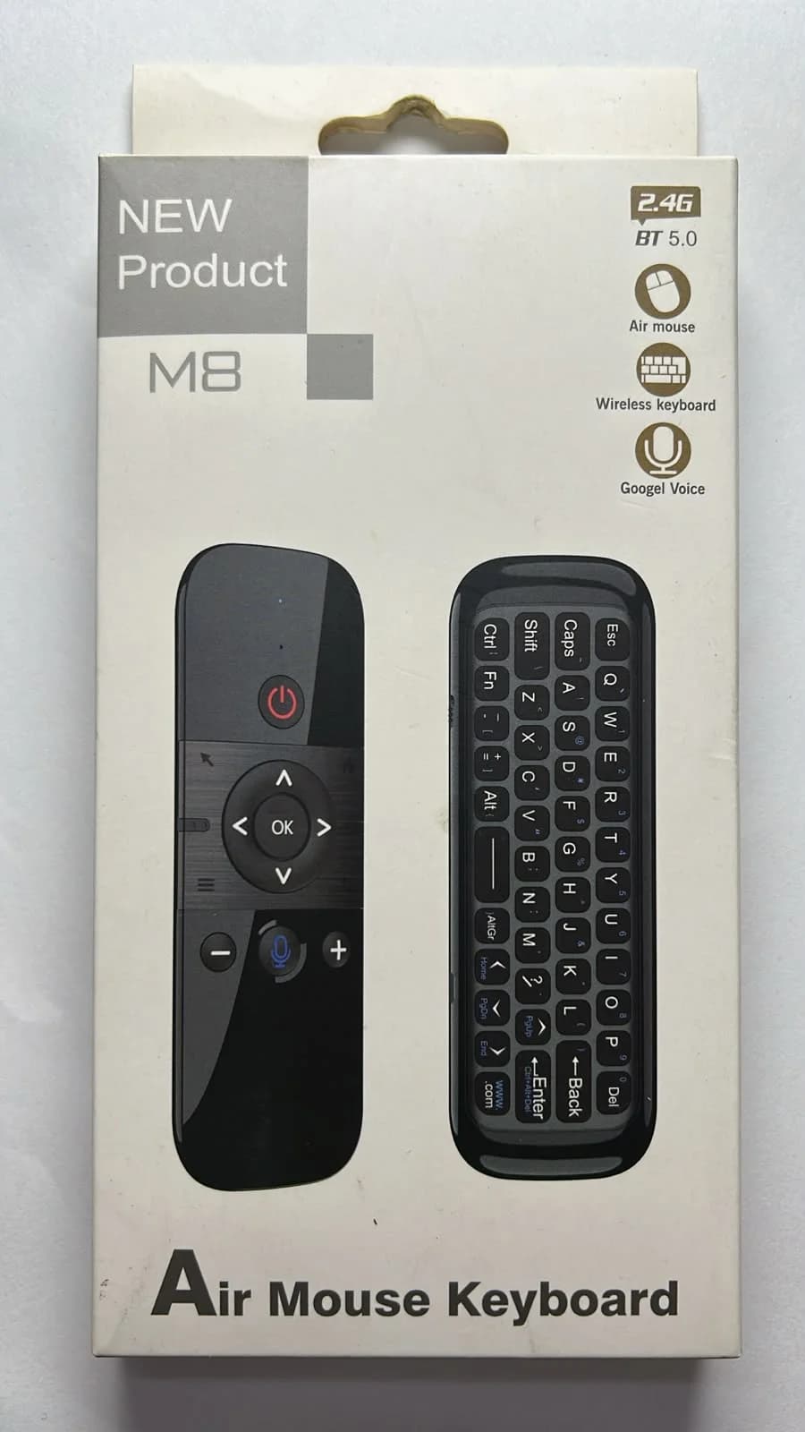 Control Remoto M8 Air Mouse con Teclado Inalámbrico y Control por Voz