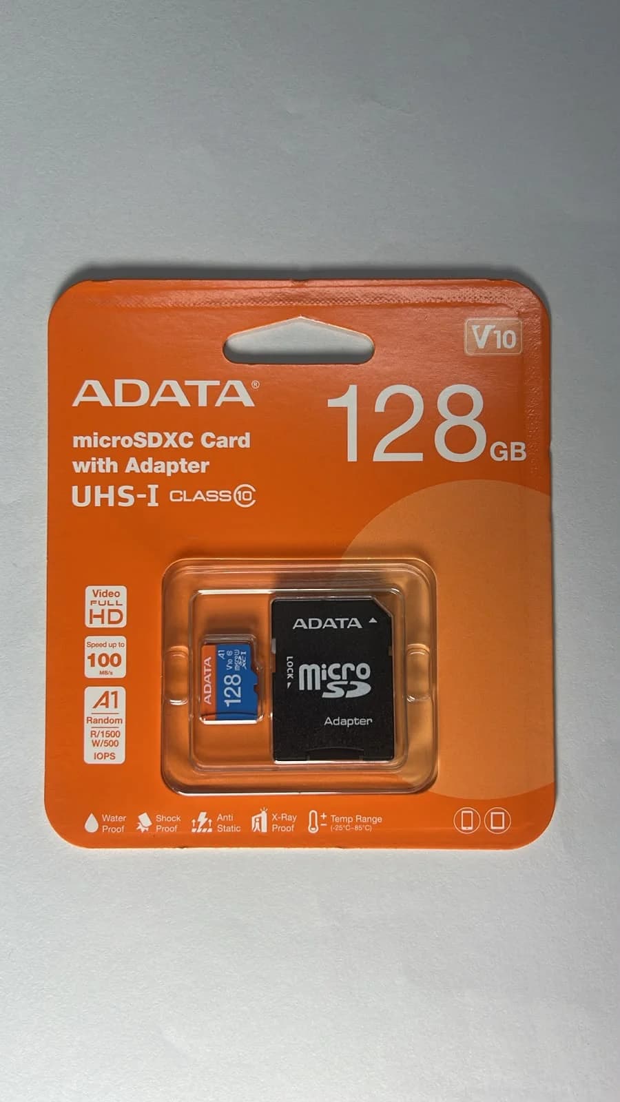 Memoria MicroSD ADATA 128GB Clase 10 A1 con Adaptador
